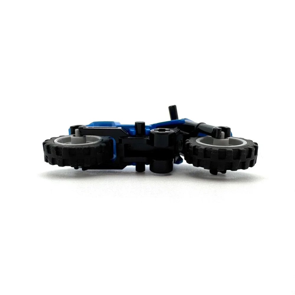 LEGO Blue Motorcycle Dirt Bike Minifigure Vehicle Black Chassis Grey Wheels